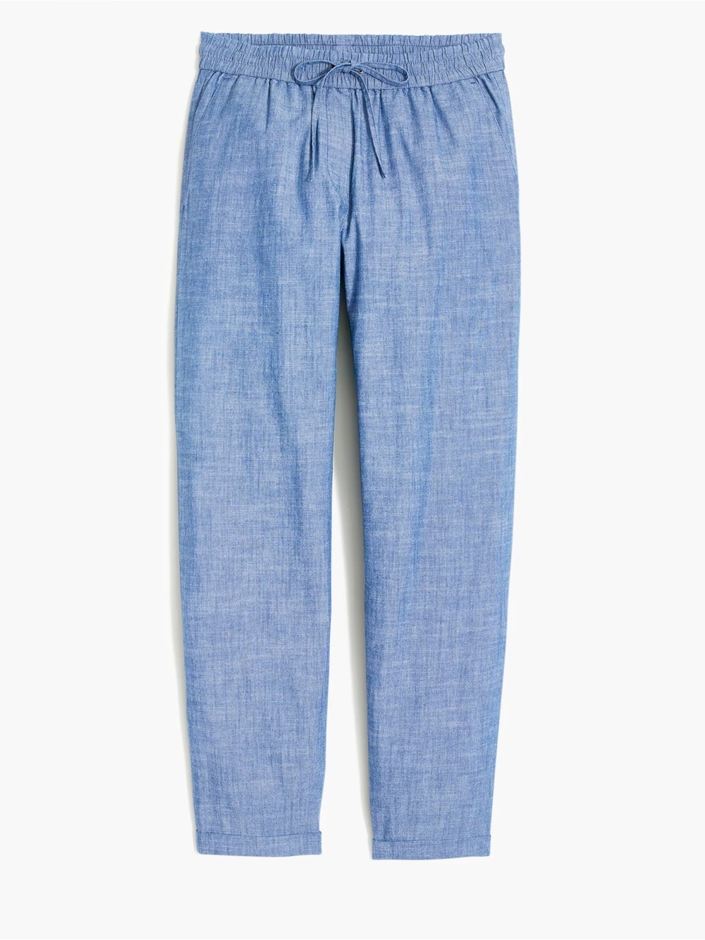Light Blue Drawstring Linen-Blend Pants NWT